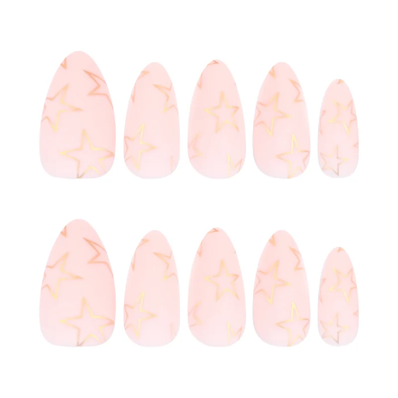 Artful Nail Art with Golden Star Motifs Stornfield