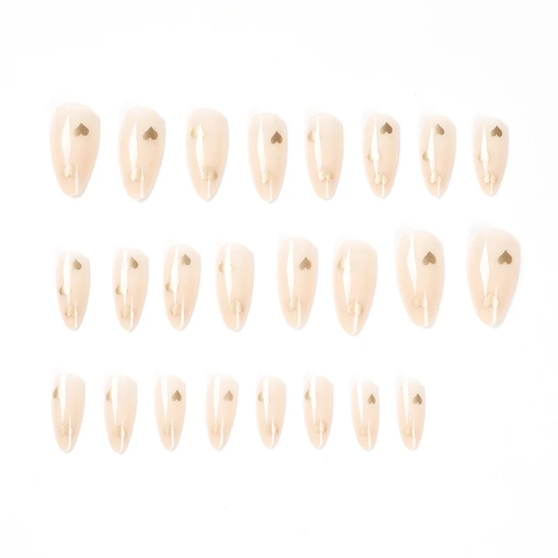 Artful Nail Art with Golden Heart Accents Stornfield