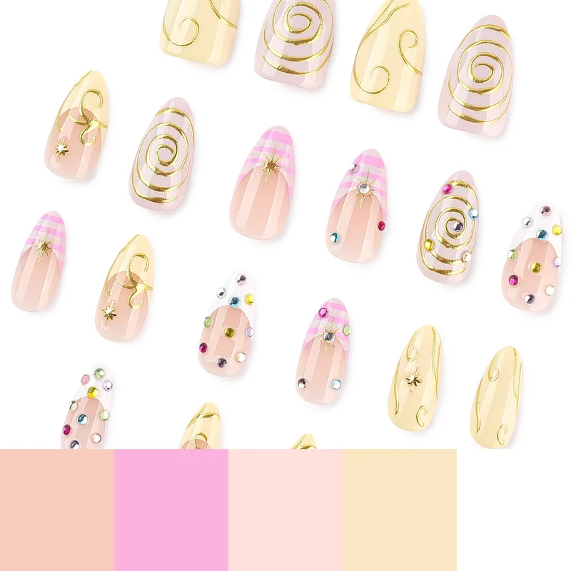 Artful Nail Art with Glitter and Spiral Design Stornfield