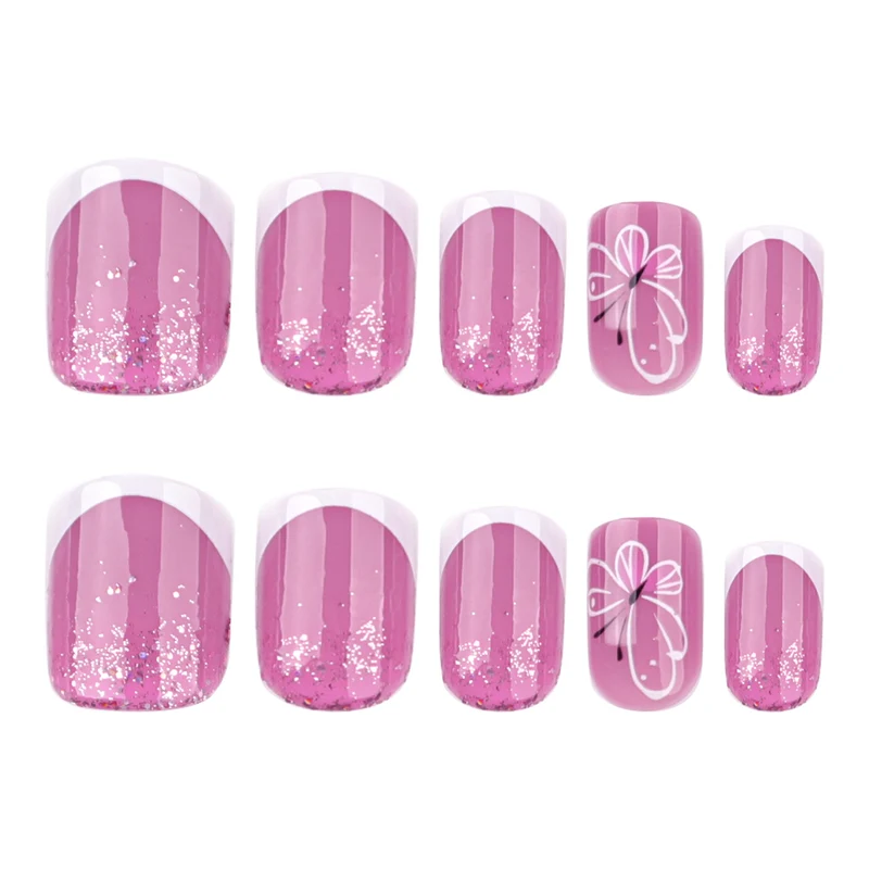 Artistic nail art with glitter and butterfly design Stornfield
