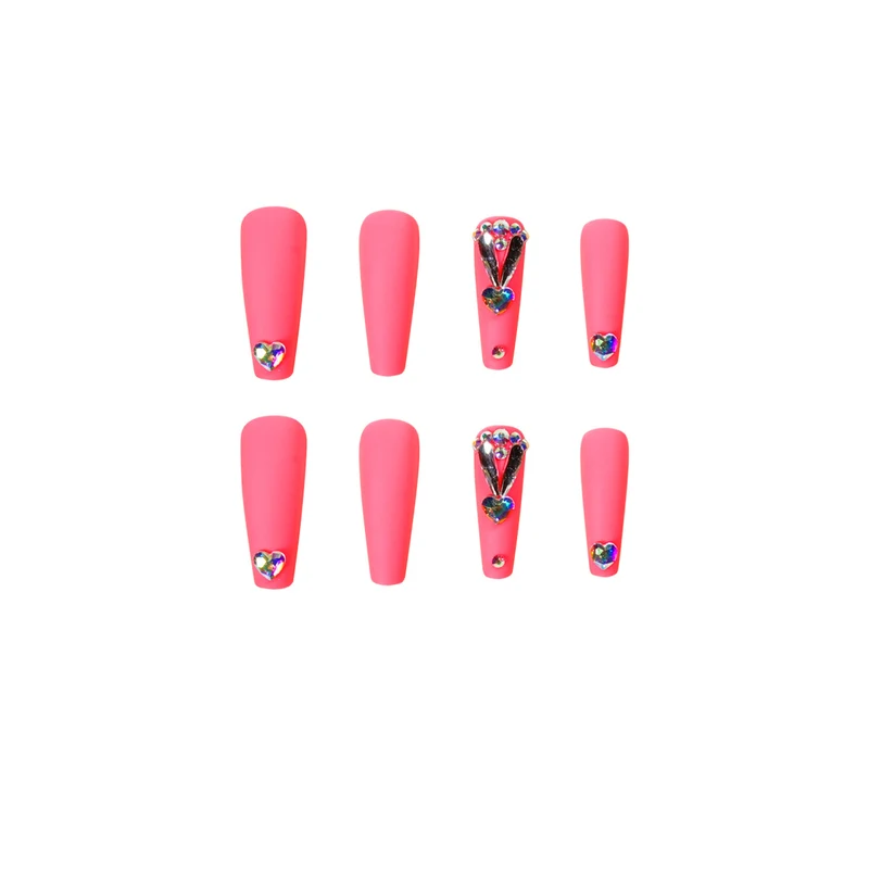 Artful nail art with glitter and heart accents Stornfield