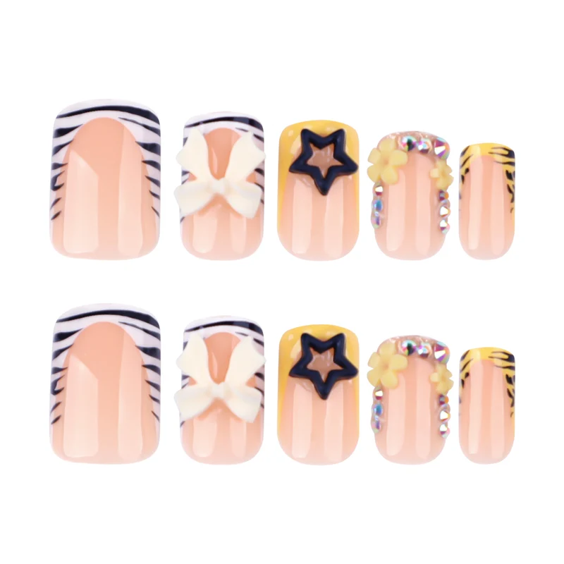 Artistic Nail Art with Glitter and Floral Accents Stornfield