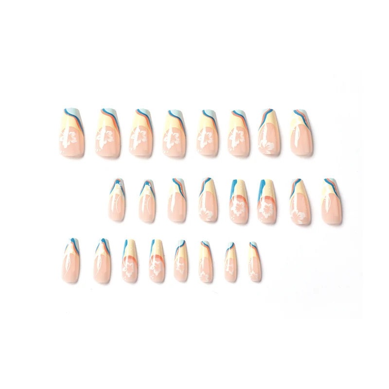 Artistic nail art with floral accents and creative color layers Stornfield