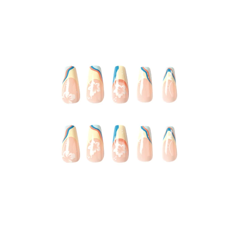 Artistic nail art with floral accents and creative color layers Stornfield