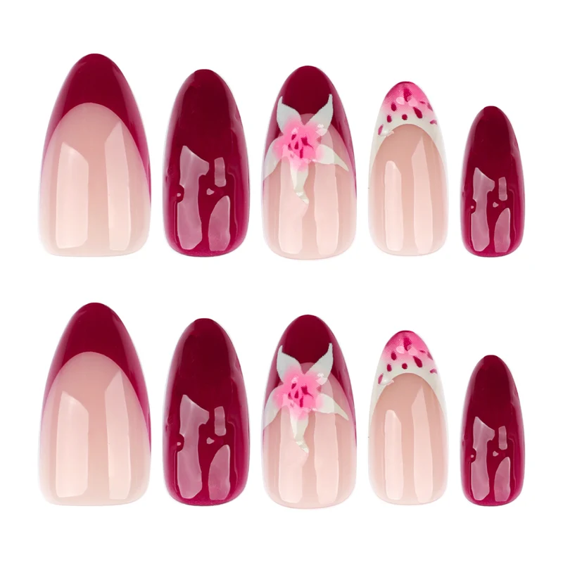 Artistic nail art with floral accents and glossy finish Stornfield