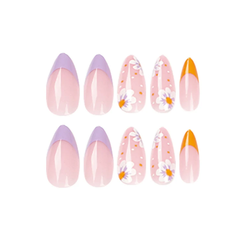 Artful nail art with floral accents and gradient colors Stornfield