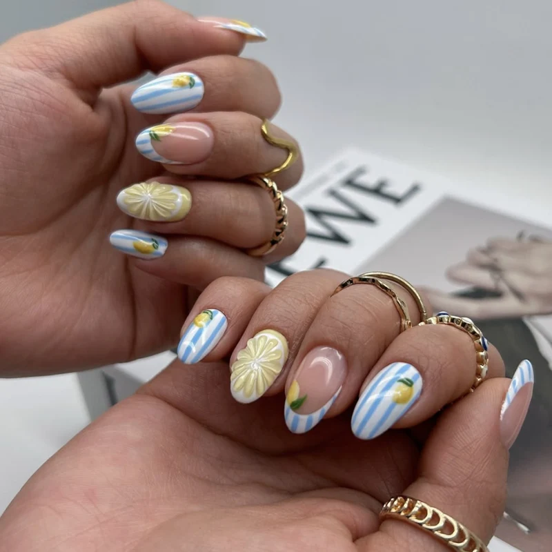 Artful Nail Art with Floral and Colorful Design Stornfield