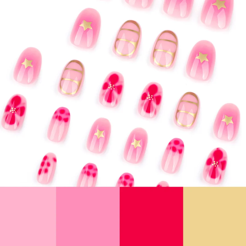 Artful Nail Art with Floral Design and Glitter Elements Stornfield