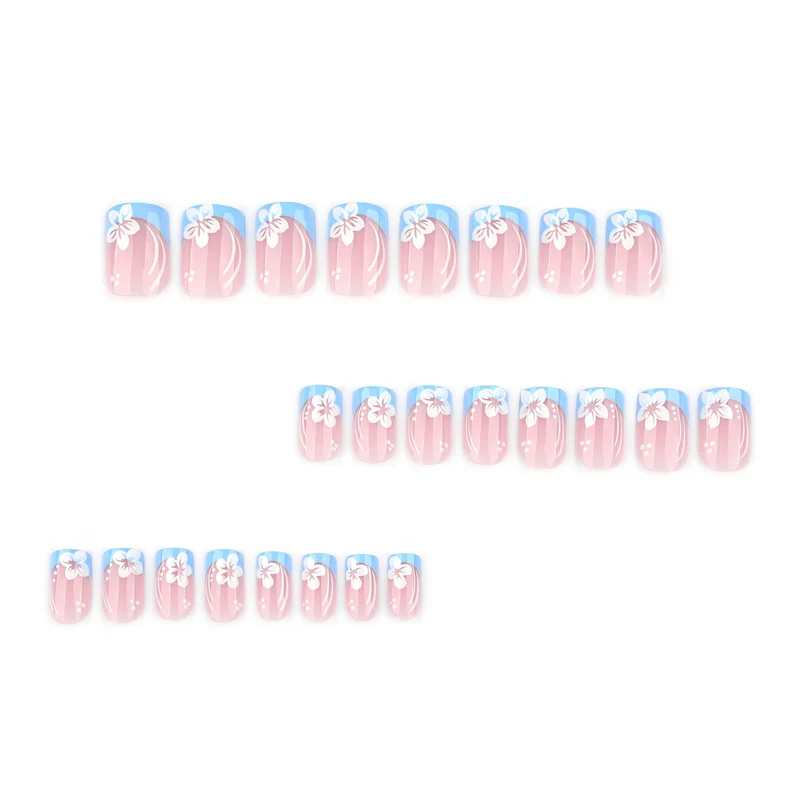 Artistic Nail Art with Floral Design and Elegant French Tip Finish Stornfield