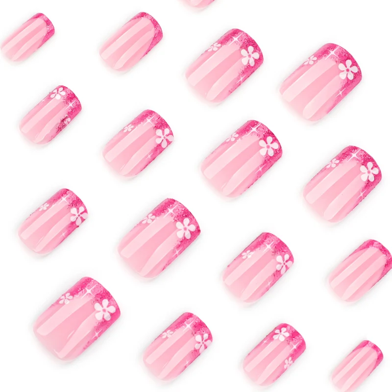 Artistic nail art with floral accent and glitter Stornfield