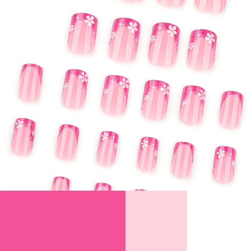 Artistic nail art with floral accent and glitter Stornfield