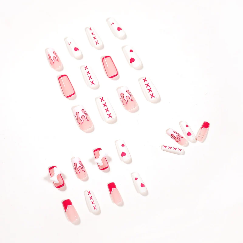 Artful Nail Art with Fire and Heart Designs Stornfield