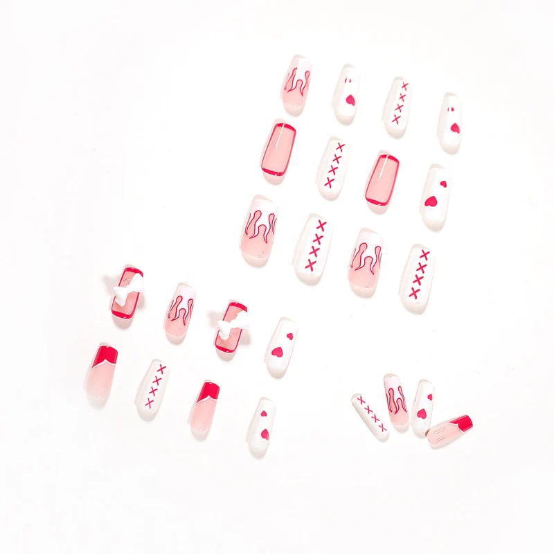 Artful Nail Art with Fire and Heart Designs Stornfield