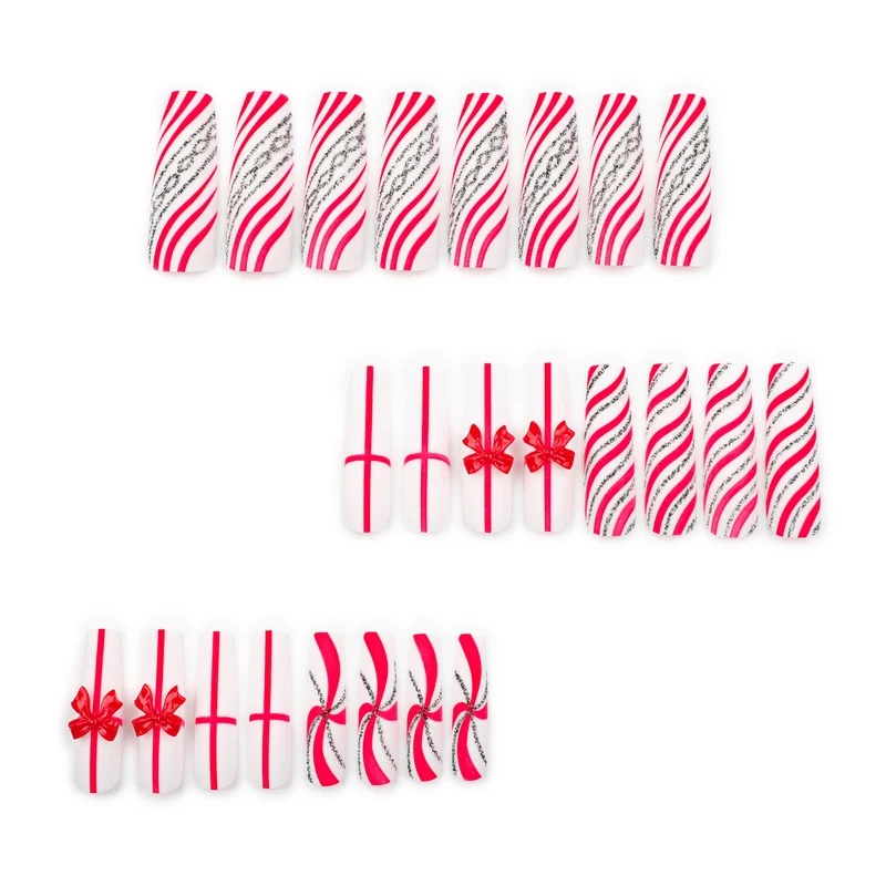 Artful Nail Art with Festive Bows and Christmas Motifs Stornfield