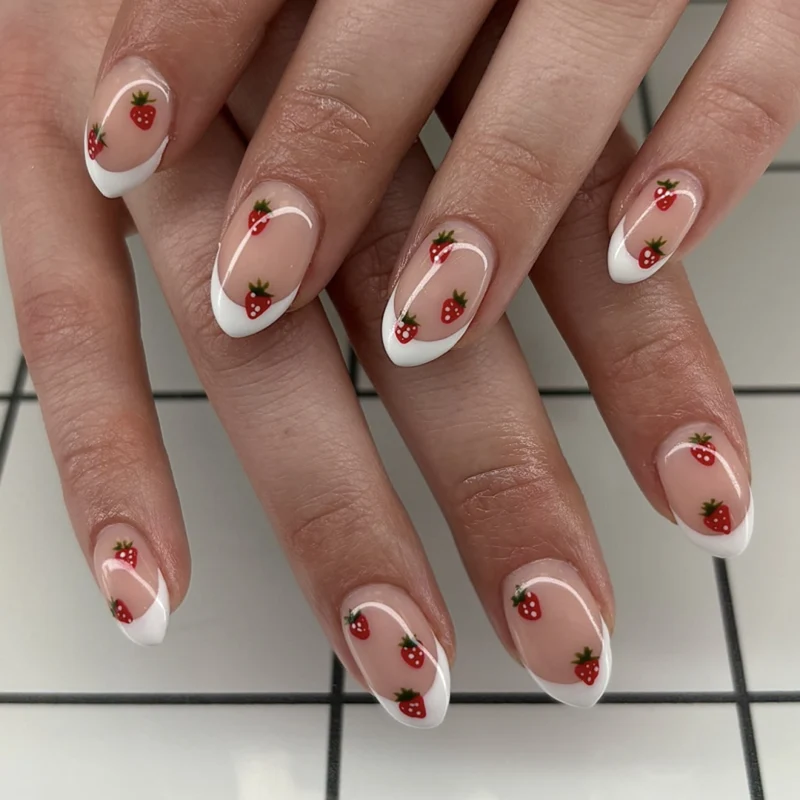 Artistic nail art with strawberry motif Stornfield