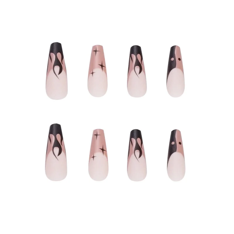 Artistic Nail Art in Stylish Flame Design Stornfield