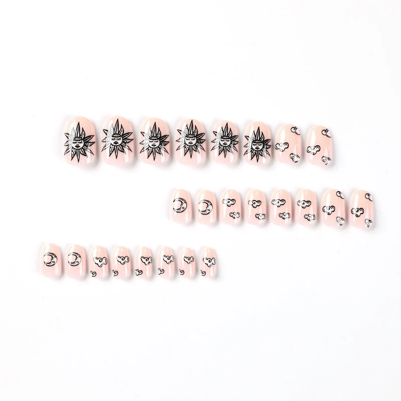Artful Nail Art in Moon and Sun Motif Stornfield