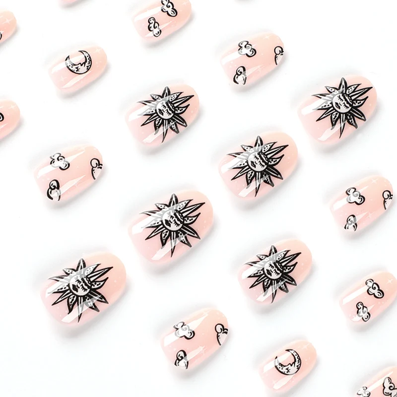 Artful Nail Art in Moon and Sun Motif Stornfield