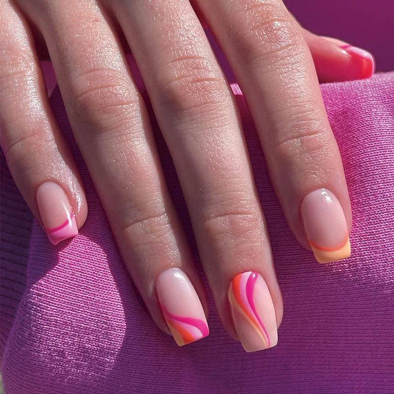 Artistic Nail Art in Modern Wave Design Stornfield