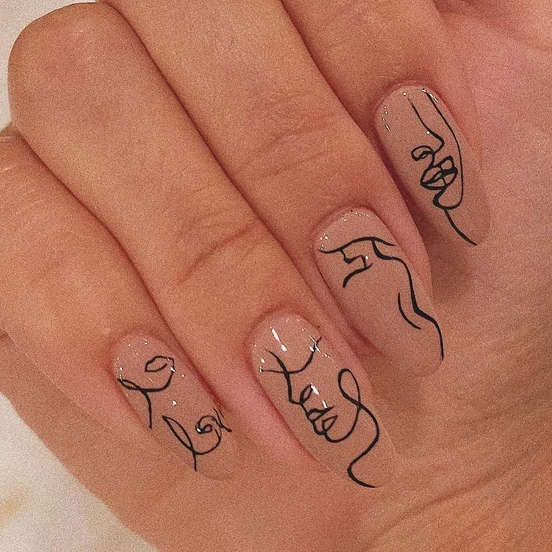 Artful Nail Art in Minimalist Design Stornfield