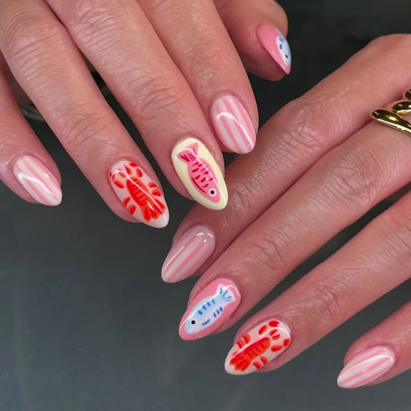 Artful Nail Art in Maritime Design Stornfield