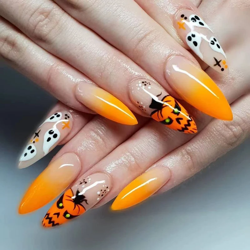 Artful Nail Art in Halloween Design Stornfield