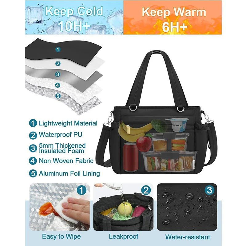 Multifunctional tote bag with insulating inner pocket Stornfield