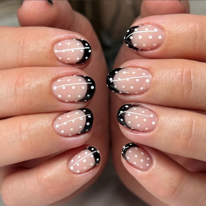 Artful nail art with elegant dots and ombre effect Stornfield