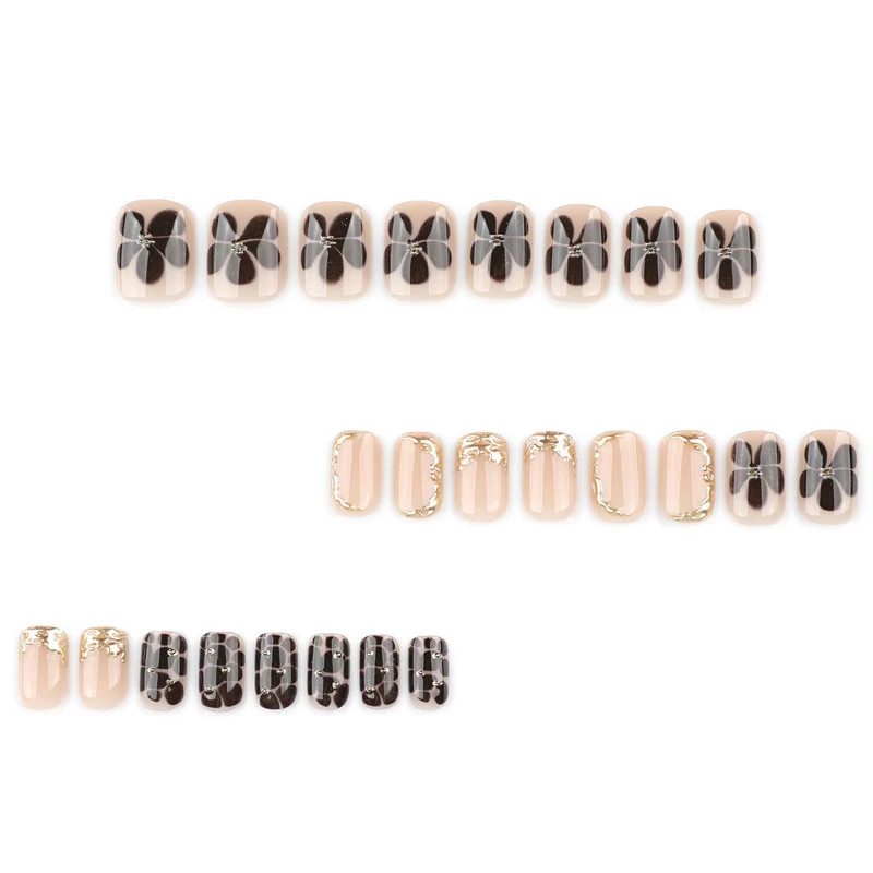Artistic Nail Art with Elegant Golden Accents Stornfield