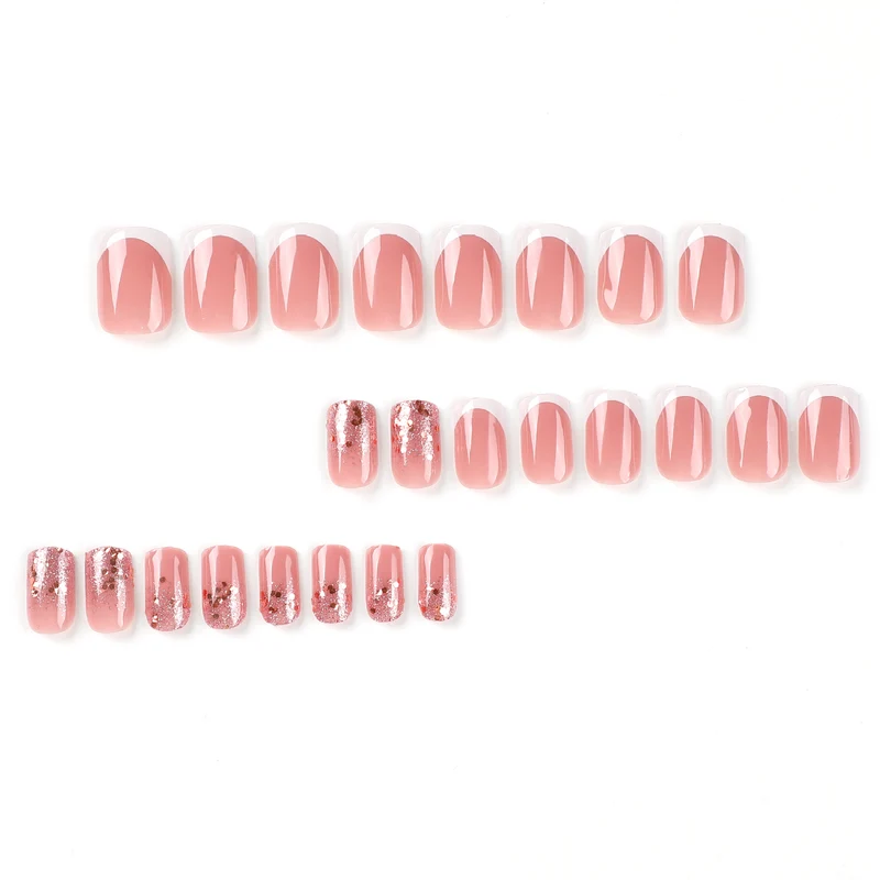 Artful Nail Art with Elegant Glitter and French Tip Accents Stornfield