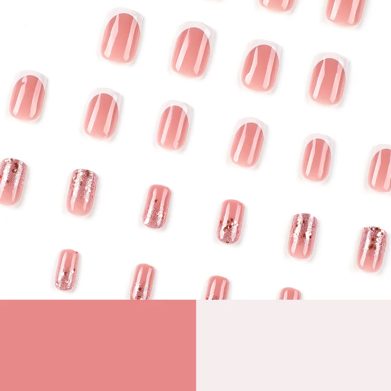 Artful Nail Art with Elegant Glitter and French Tip Accents Stornfield