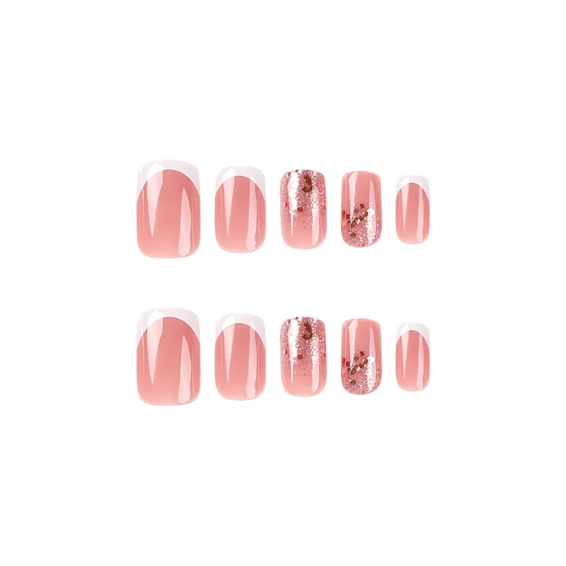 Artful Nail Art with Elegant Glitter and French Tip Accents Stornfield