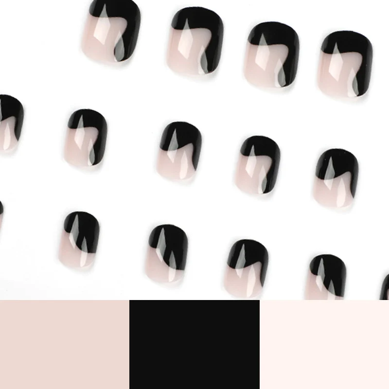 Artful nail art with elegant wave pattern and modern accents Stornfield