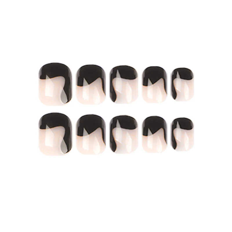 Artful nail art with elegant wave pattern and modern accents Stornfield