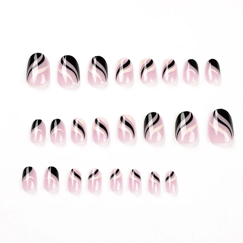 Artful Nail Art with Elegant Wave Design Stornfield