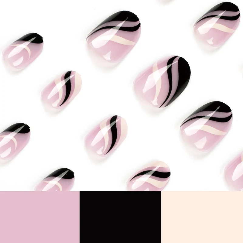 Artful Nail Art with Elegant Wave Design Stornfield