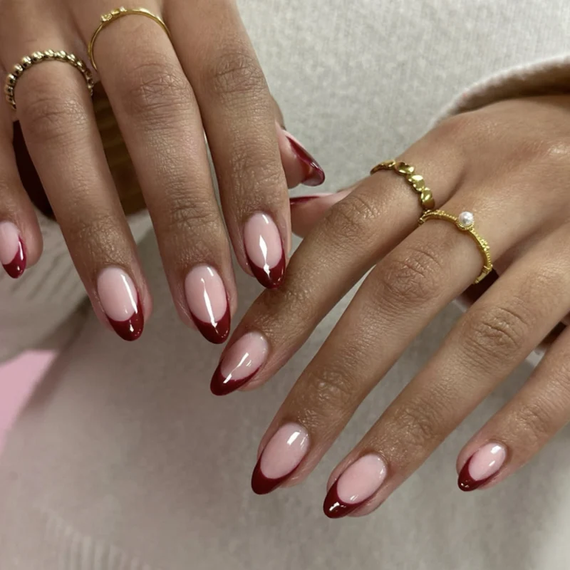 Artful Nail Art with Elegant French Tip and Atmospheric Design Stornfield