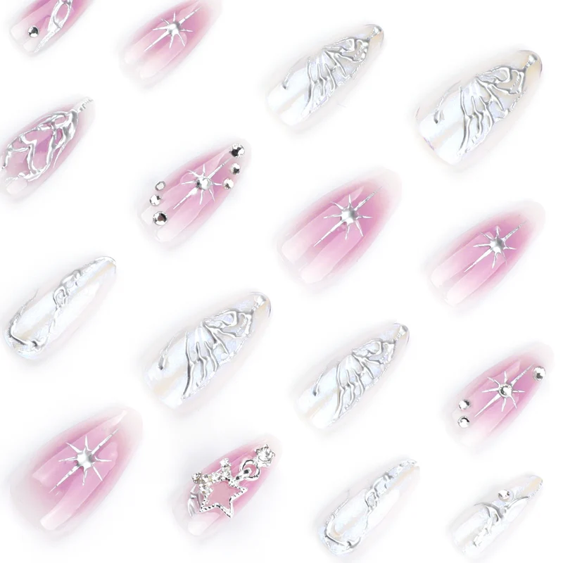 Artistic nail art with unique 3D decorations and glitter accents Stornfield
