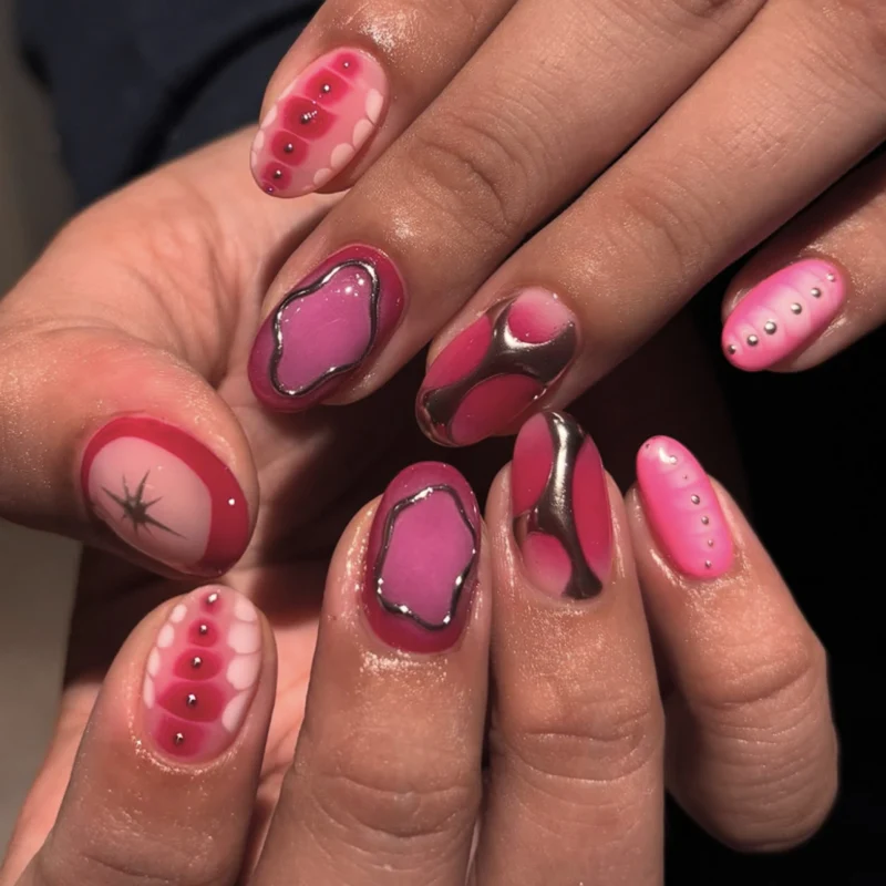 Artistic Nail Art with Decorative Effects Stornfield