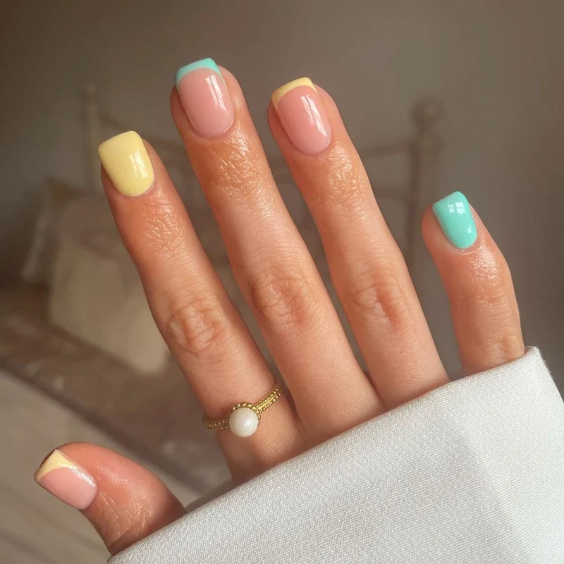Artful Nail Art with Colorful Tips Stornfield