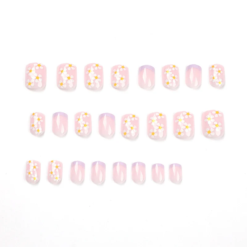 Artistic Nail Art with Flower Design and Gradient Stornfield