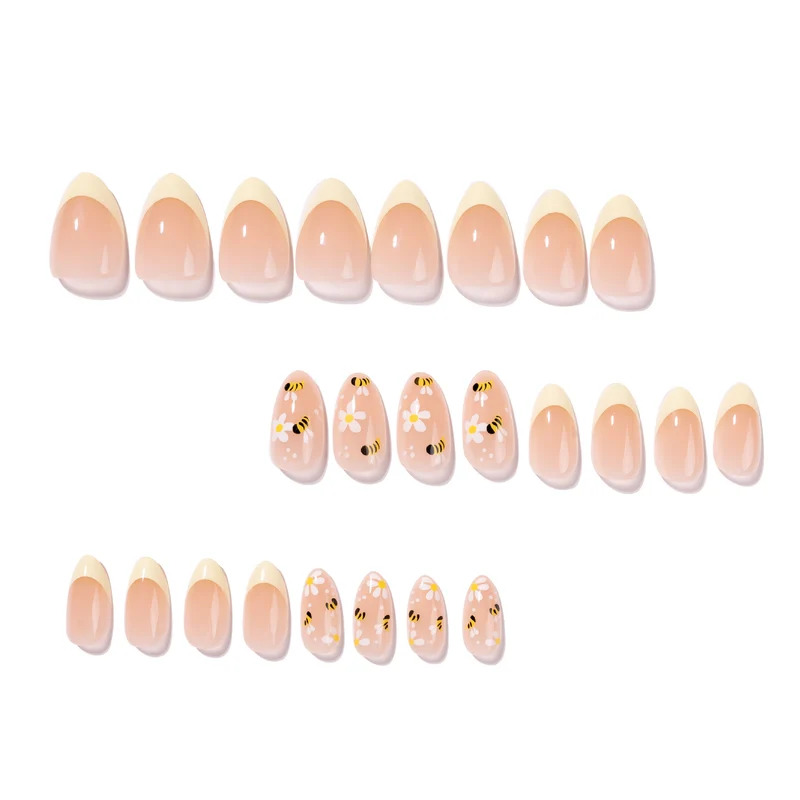 Artful Nail Art with Bee and Flower Design Stornfield
