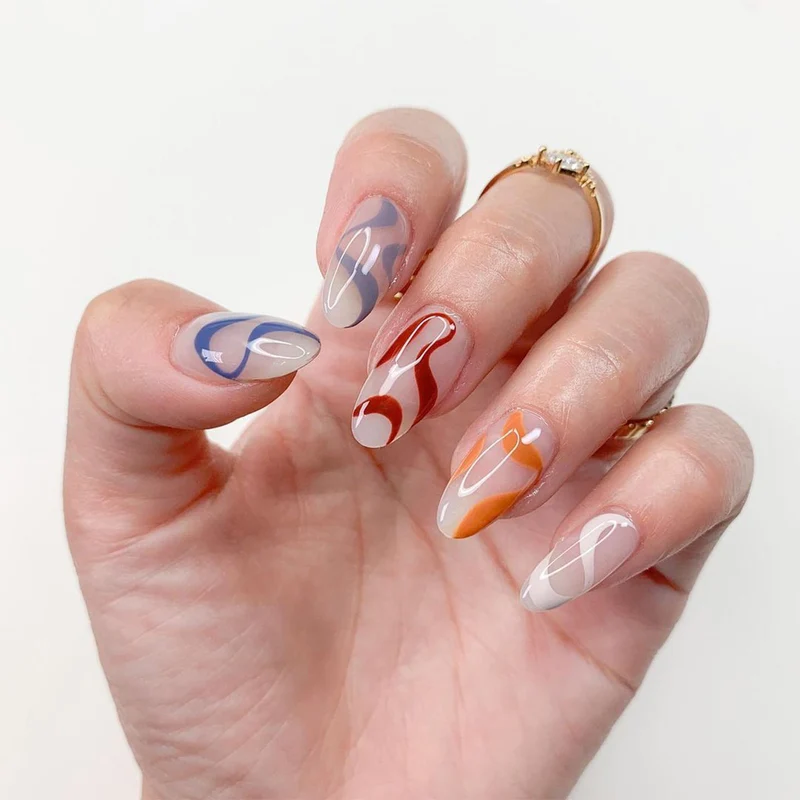 Artistic Nail Art with Abstract Designs Stornfield