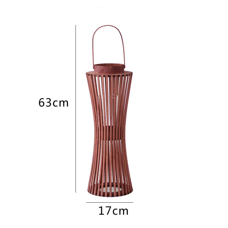 Elegante Laterne aus geflochtenem Holz Karnz