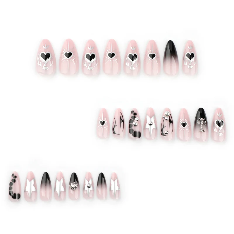 Artful Gothic nails with 3D decorations Stornfield