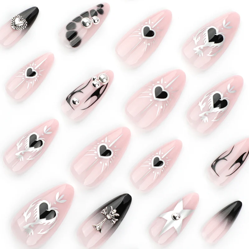 Artful Gothic nails with 3D decorations Stornfield