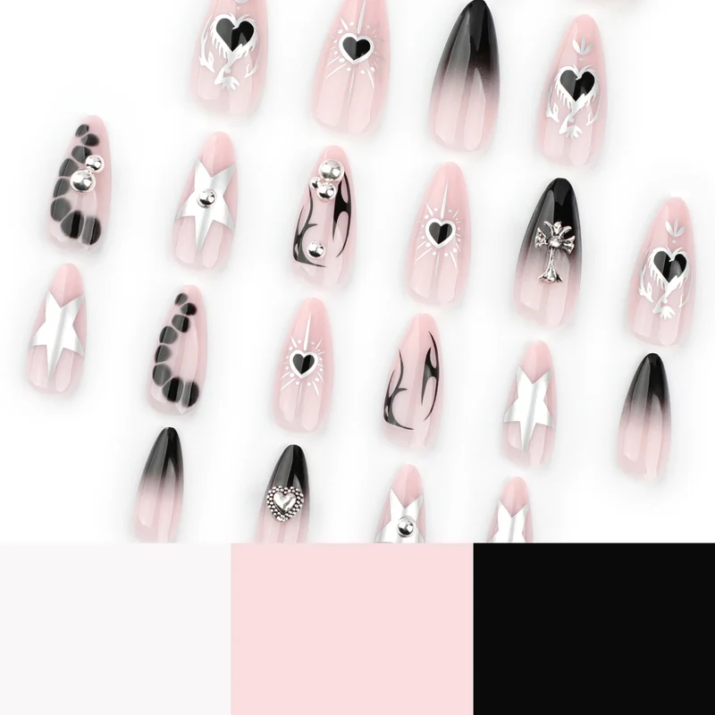 Artful Gothic nails with 3D decorations Stornfield