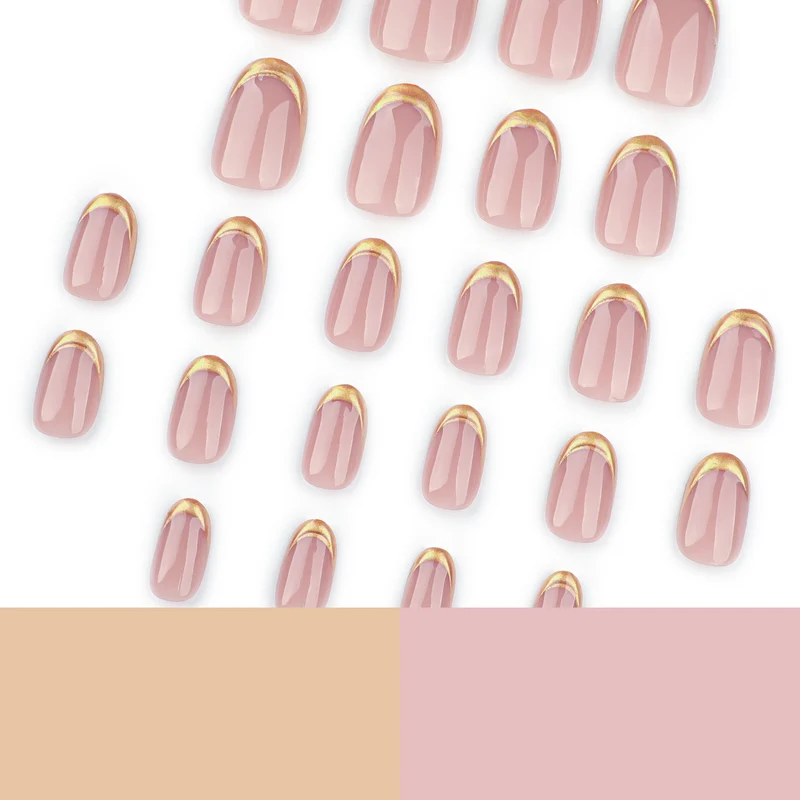 Artful Gel Nail Art with Elegant Gold Tip Stornfield