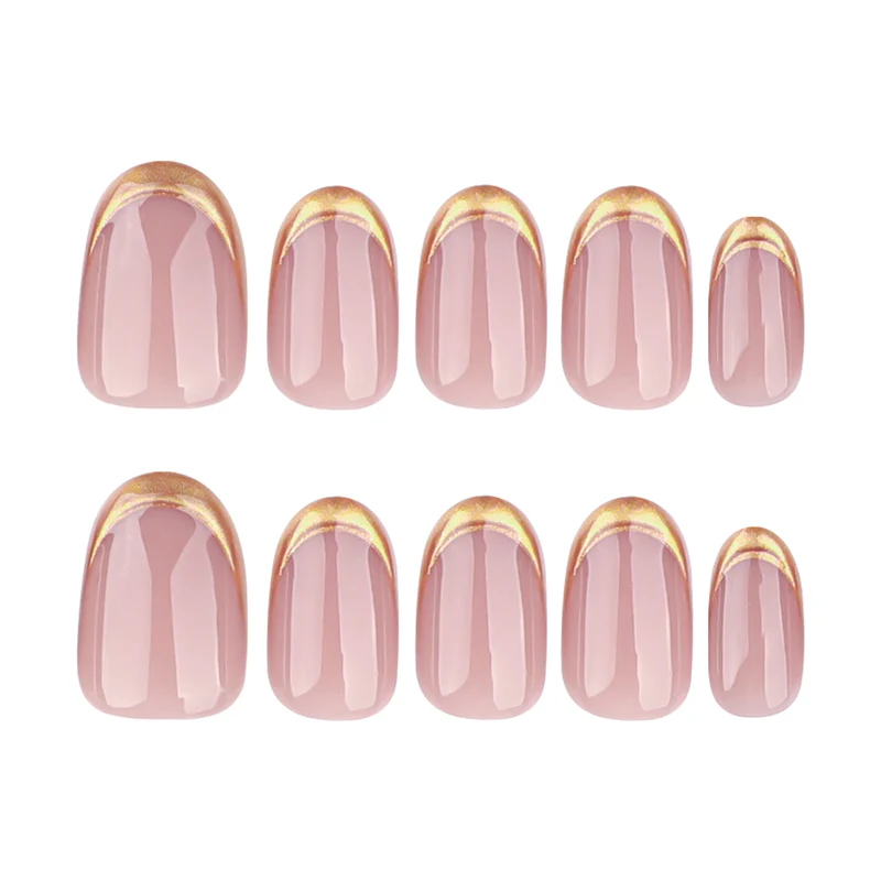 Artful Gel Nail Art with Elegant Gold Tip Stornfield