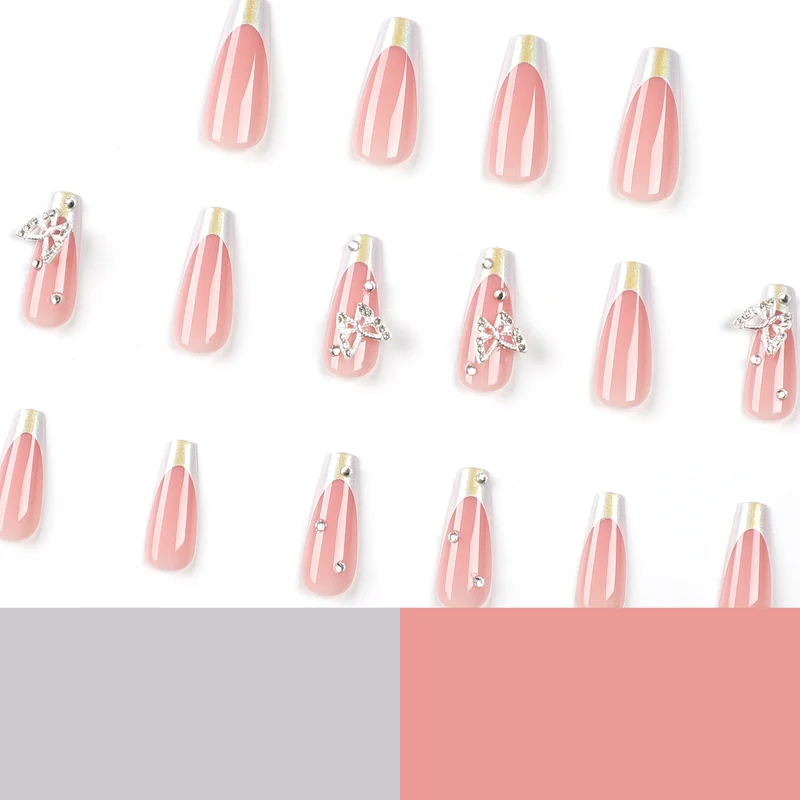 Artistic Gel Nails with Rhinestone Decorations Stornfield